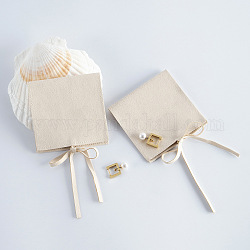 Pochettes cadeaux de rangement de bijoux en microfibre, sacs enveloppes avec rabat, pour les bijoux, montre emballage, carrée, blé, 8x8 cm