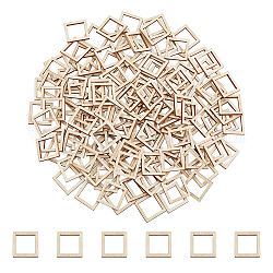 Anelli di collegamento in legno di faggio, quadrato, 20x20x2mm, diametro interno: 15x15mm