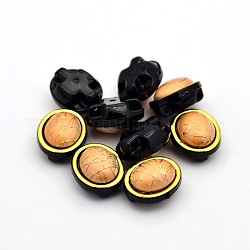 Cucire su acrilico taiwan, accessori d'abbigliamento , ovale, sabbia marrone, 17x13x8mm, Foro: 1 mm
