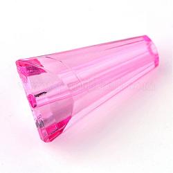 Transparente Acryl Perlen, Kegel, rosa, 17x10x9 mm, Bohrung: 2 mm, ca. 675 Stk. / 500 g