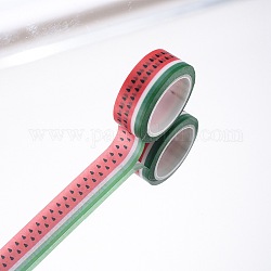 DIY Scrapbook Decorative Paper Tapes, Adhesive Tapes, Watermelon, Red, 15mm, 5m/roll(5.46yards/roll)