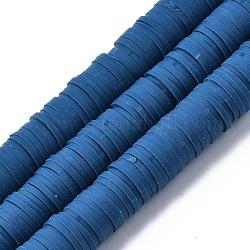 Плоские круглые экологически чистые бусины из полимерной глины ручной работы, диск хейши бусины для гавайских серег браслет ожерелья ювелирных изделий, стальной синий, 10 мм