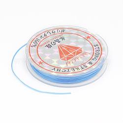 Flat Elastic Crystal String, String Cord Crystal Threads, Sky Blue, 0.8mm, about 10.93 yards(10m)/roll