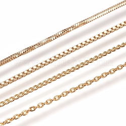 Долговечные латунные ожерелья с цепочкой, с застежкой омар коготь, без никеля , реальный 18k позолоченный, 18.1 дюйм ~ 18.3 дюйма (46~46.5 см)