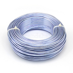 Fil d'aluminium rond, fil d'artisanat flexible, pour la fabrication artisanale de poupée de bijoux de perles, bleu acier clair, 20 jauge, 0.8mm, 300m/500g (984.2 pieds/500g)