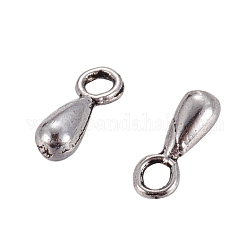 Tibetan Style Alloy Pendants, Lead Free, Cadmium Free and Nickel Free, Antique Silver, 7mm long, 3mm wide, hole: 2.5mm