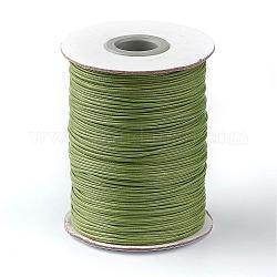 Korean Waxed Polyester Cord, Olive Drab, 1mm, about 85yards/roll