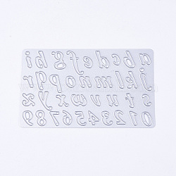 Buchstaben- und Zahlenrahmen Metall Stanzformen Schablonen, für DIY Scrapbooking / Fotoalbum, Dekorative Prägepapierkarte aus Papier, Platin matt, 106x67x0.8 mm
