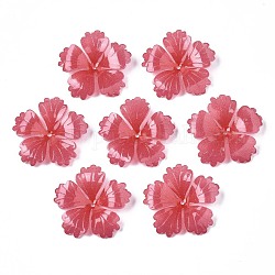 Пластиковые шарики, цветок, светло-вишневый, 23x23.5x4 мм, отверстие : 1.2 мм
