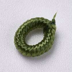 Polyesterschnurperlen, Ring, olivgrün, 6~6.5x1.5 mm, Bohrung: 3 mm