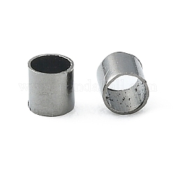 Messing Crimpperlen, Tube, Metallgrau, 2x2x0.15 mm, Bohrung: 1.5 mm