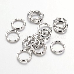 Anelli di salto, anelli di salto aperti, ottone, cadmio & nichel &piombo libero, platino, 7x1mm, 18 gauge, diametro interno: 5mm, circa 4000pcs/500g