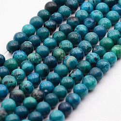 Fili di perle di variscite naturale, tondo, 4mm, Foro: 1 mm, circa 98pcs/filo, 15.7 pollice