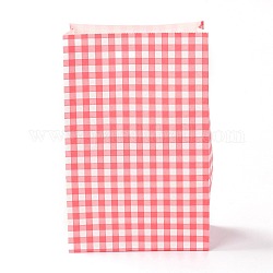 Rechteck mit Papiertüten mit Schottenmuster, kein Griff, für Geschenk- & Lebensmitteltüten, neon rosa , 23x15x0.1 cm