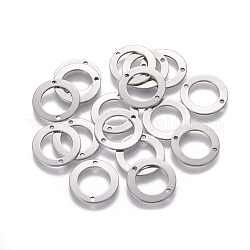 Conectores de enlaces de acero inoxidable 201, anillo, color acero inoxidable, 16x1mm, agujero: 1.4 mm