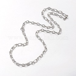 Collane unisex 304 catena di cavi in acciaio inossidabile testurizzato, con chiusure moschettone, colore acciaio inossidabile, 29.33 pollice (74.5 cm)