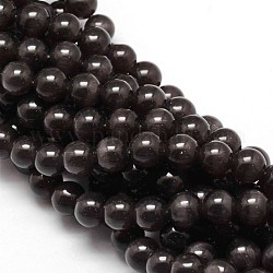 Katzenauge Perlen Stränge, Runde, Schwarz, 10 mm, Bohrung: 1.5 mm, ca. 40 Stk. / Strang, 15.5 Zoll