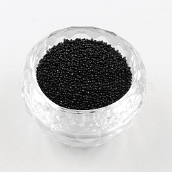 Trasparenti diy nail art 3d decorazione mini perle di vetro, perline chiodo piccolo caviale, nero, 0.6~0.8mm