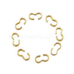 鉄のクイックリンクコネクター  チェーンパーツ  ナンバー3形の留め金  ゴールドカラー  7.5~8x4x1~2mm