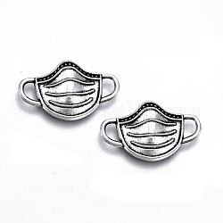 Tibetan Style Alloy Links/Connector, Lead Free & Cadmium Free, Gauze Mask, Antique Silver, 13.5x22.5x3mm, Hole: 4x2mm, about 385pcs/500g