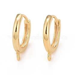 Rack Plating Eco-friendly Brass Hoop Earring Findings, with Horizontal Loop, Lead Free & Cadmium Free, Ring, Real 24K Gold Plated, 12 Gauge, 16x13.5x2mm, Hole: 1mm, Pin: 1mm