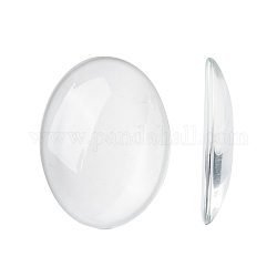 透明な楕円形のガラスカボション  透明  40x30mm  8mm（範囲：7~9mm）の厚さ