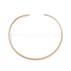 Vakuumbeschichtung von 304 gehämmertem Edelstahldraht zur Herstellung von Halsketten, starre Halsketten, minimalistisches Halsband, Manschettenkragen, golden, 0.38 cm, Innendurchmesser: 5-1/2 Zoll (14 cm)