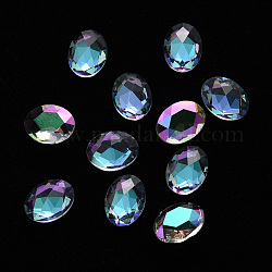 Cabochons ovales de verre transparent, accessoires nail art de décoration, facette, colorées, 8x6x3.5mm