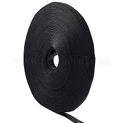Attaches de câble de bande de fixation réutilisables auto-agrippantes, enveloppe de tissu en nylon adhésif double face solide, noir, 12.5x1 mm, environ 25 m/rouleau