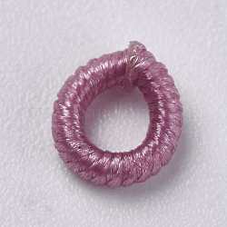 Polyester Cord Beads, Ring, Medium Orchid, 6~6.5x1.5mm, Hole: 3mm