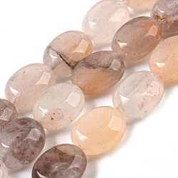 Brins de perles de quartz fraise violet naturel, Ovale Plat, 10x8x5.5mm, Trou: 0.8mm, Environ 39 pcs/chapelet, 15.47'' (39.3 cm)