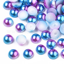 Cabochons en acrylique imitation perle, dôme, bleu royal, 8x4mm, environ 2000 pcs / sachet 
