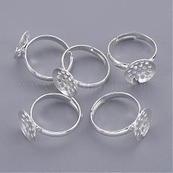 Brass Sieve Ring Bases, Lead Free and Cadmium Free, Silver Color, Size: Ring: 17mm inner diameter, Tray: 12mm in diameter