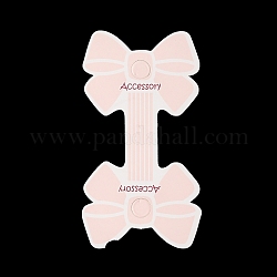 Сложите картонные бумажные карточки с бантом для демонстрации ювелирных изделий для хранения ожерелья и браслета, туманная роза, 9.6x5.1x0.04 см, отверстие : 8 мм