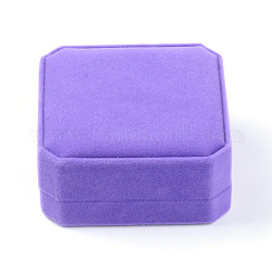 Brazalete de cajas de terciopelo, cuadrado, lila, 9x9x4.5 cm