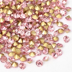 Назад никелированная класс алмаз стекла отметил горный хрусталь, светло-розовый, 2.7~2.8 мм, около 1440 шт / упаковка