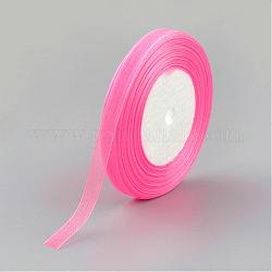 Sheer Organza Ribbon, DIY Material for Ribbon, Hot Pink, 1/2 inch(12mm), 500yards(457.2m)