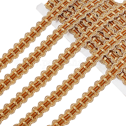 AHANDMAKER Goldenrod Braid Trim, 0.87 inch 12.58 Yards Polyester Ribbon Woven Gimp Fringe Trim, Braid Lace Trim for Costume DIY Crafts Sewing Jewelry Making Home Decoration