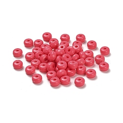 Perline di colonna acriliche opache, rosso ciliegia, 7x4mm, Foro: 1.8 mm