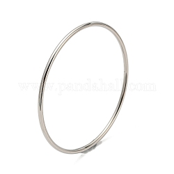 304 bracelet jonc simple uni en acier inoxydable pour femme, couleur inoxydable, 0.2 cm, diamètre intérieur: 2-1/8 pouce (5.5 cm)