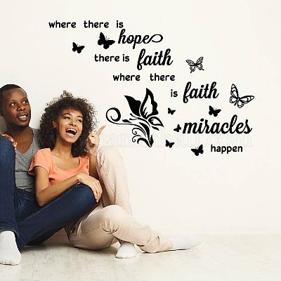 Faith Love Family Wall Art Stickers Living Room Inspirational Quote Saying  Decal