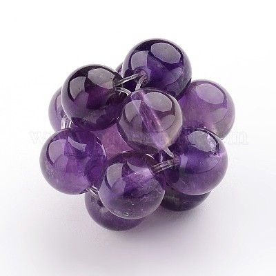 Natürlichen Amethyst gewebt Perlen&nbsp;G-JF-6mm-04-1