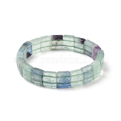 Bracciali elasticizzati con gemme di fluorite naturale&nbsp;BJEW-F406-B06-1