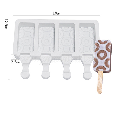 シリコーンアイスクリームスティック型 ドーナツ模様の形をした空洞を