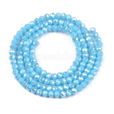 Chapelets de perles en verre électroplaqué&nbsp;EGLA-A044-P1mm-A08-1