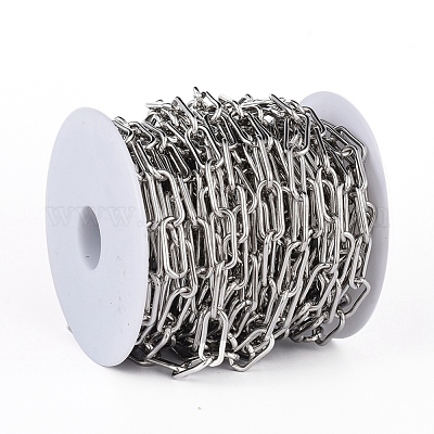 32.8 Feet 304 Stainless Steel Chain Bulk Silver Paperclip Chains for  Jewelry Mak