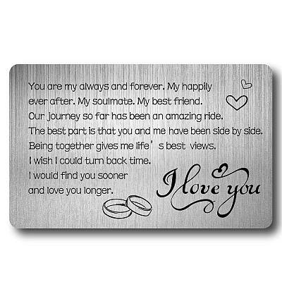 Love Letters for Husband, Wife, Boyfriend, Girlfriend, Romantic Valentines  Day Gift - Engraved Wallet Card : : Office Products