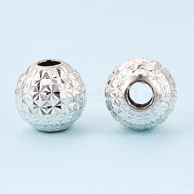 Strukturierte 925 Sterling Silber Perlen&nbsp;STER-T008-44S-01-1