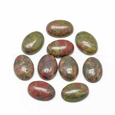 Cabochon Unakite naturali&nbsp;G-R415-13x18-36-1