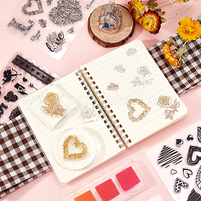 GLOBLELAND Happy Birthday Silicone Clear Stamps Thank You Transparent Stamps  for Birthday Valentine's Day Cards Making DIY Scrapbooking Photo Album  Decoration Paper Craft 